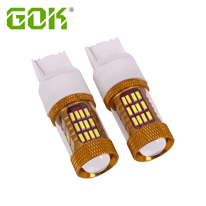 

50pcs T20 7443 7440 4014 chip LED 60 SMD W21/5W 30W Car LED Bulb Turn Signal Light Brake Light Source parking auto White light