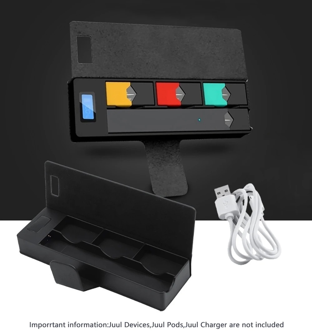 JUUL Chargeing чехол для путешествий портативный внешний аккумулятор Pod держатель зарядное устройство совместимо с JUUL с ЖК-индикатором, устройство не входит в комплект