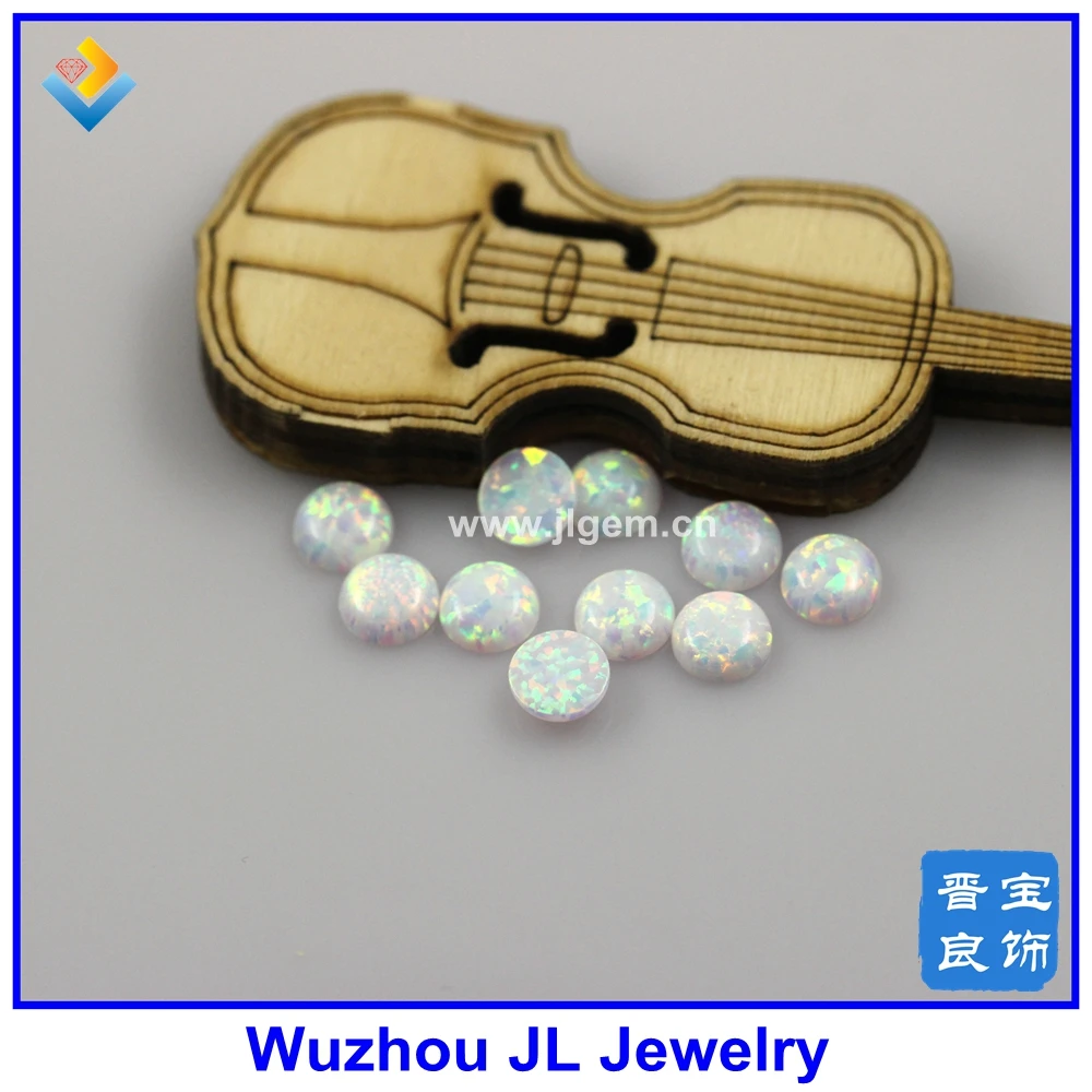 

(50PCs/lot)6mm round cabochon opal stone fire dream white op17 with synthetic opal for making fashion jewelry
