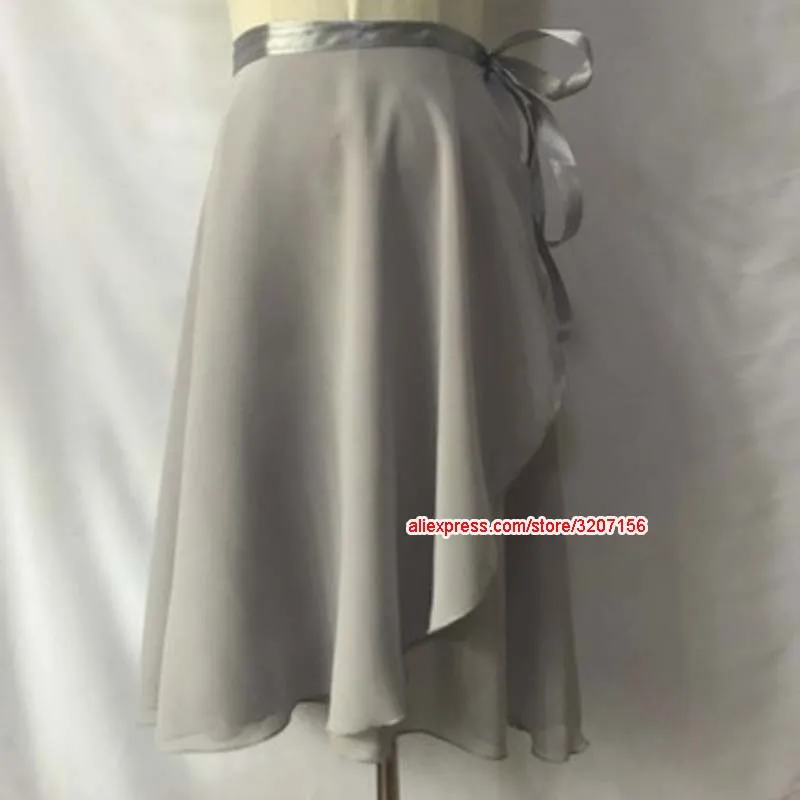 Фото Балетная юбка серого цвета для взрослых детское шифоновое однотонное платье с