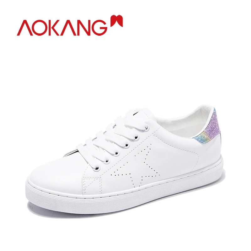 AOKANG/Новинка Дизайнерская обувь женские кроссовки на танкетке и платформе