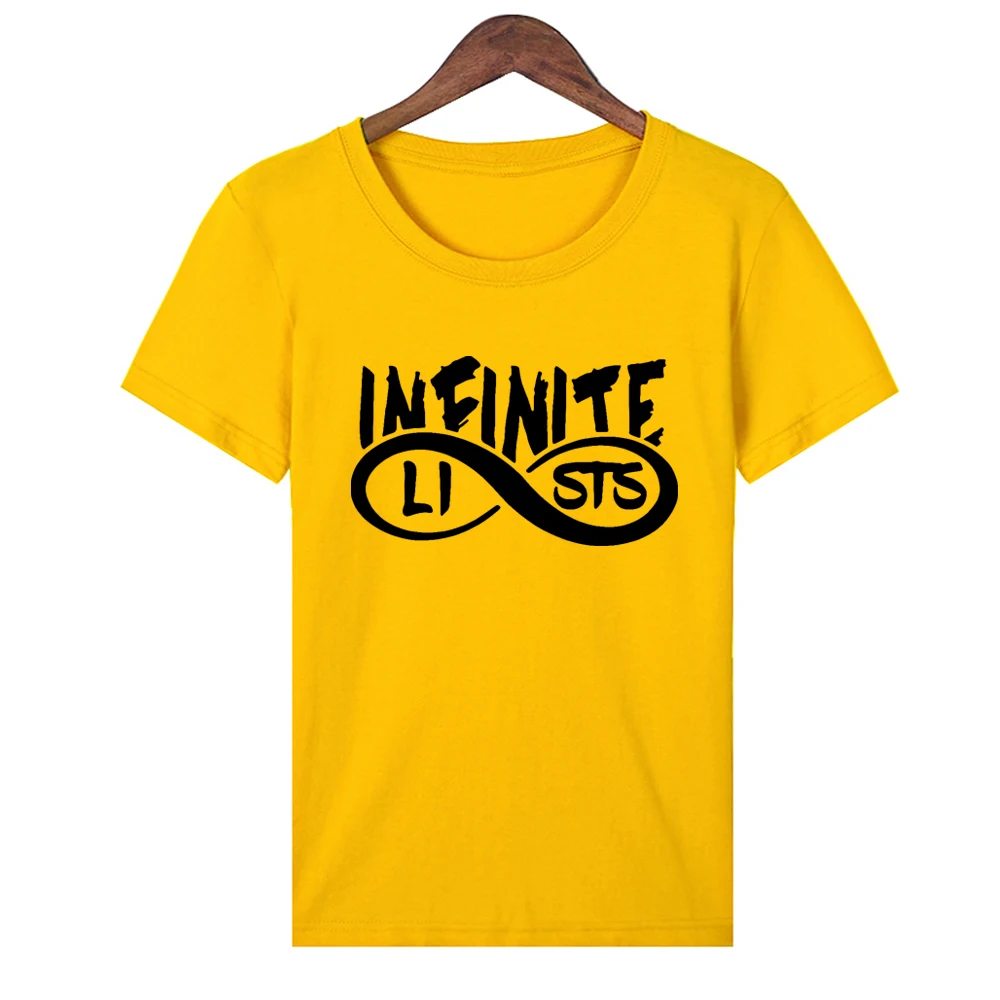 Мужская и женская футболка с коротким рукавом Infinite Lists Merch | одежда
