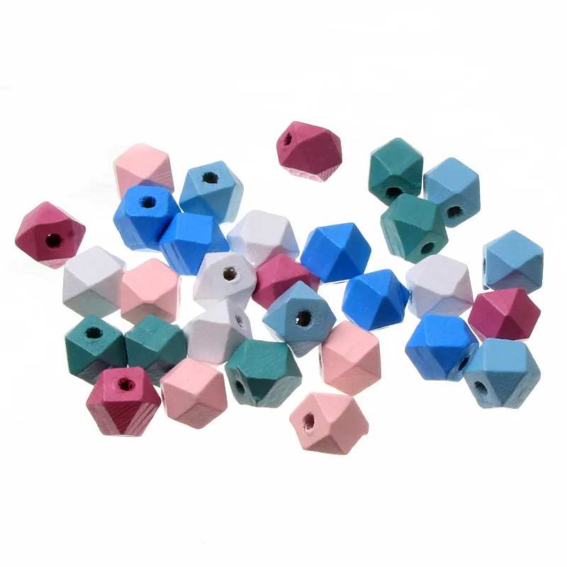 Natural Wood Unfinished Geometric Beads Teething for Baby DIY Pacifier Clip Jewelry Making Wooden Spacer Beading Bead | Украшения и