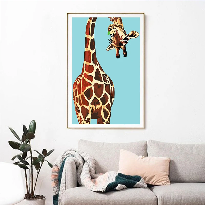 Картина маслом по номерам Жираф Животные DIY живопись холст для гостиной