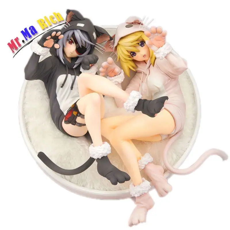 Infinite Stratos Laura & Charlotte Figura 1/7 весы disinte Nekomimi Nero Pigiama Rosa Ver. ПВХ фигурка Giocattoli|action figure|pvc