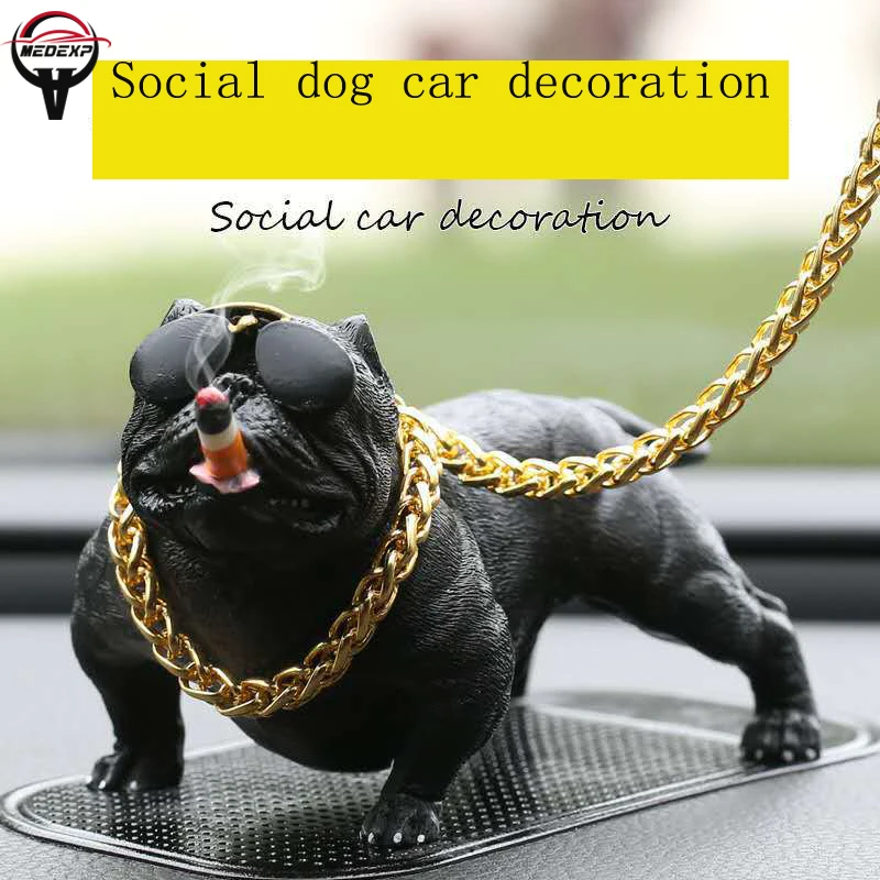 

Car accessories Car Bully dog Decoration car jewelry decoration in-car creative products cool trend personality Social dog Gift