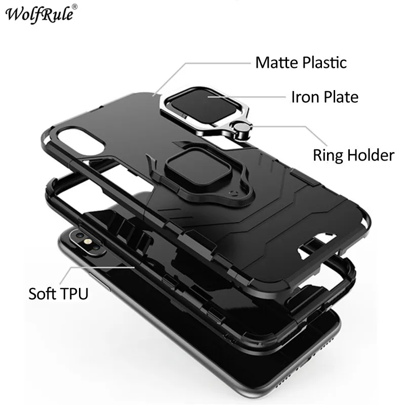 Phone Case For Xiaomi Mi A2 Lite 8 SE Max 3 Redmi 6 5 Plus Note Pro Pocophone F1 Cover Ring Holder Stand Armor Bumper Funda | Мобильные