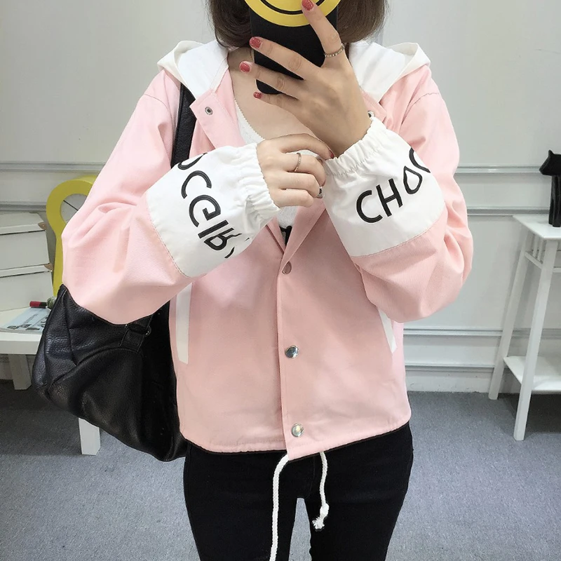 Весенние Базовые Куртки 2018 осень bf harajuku свободное дикое повседневное пальто