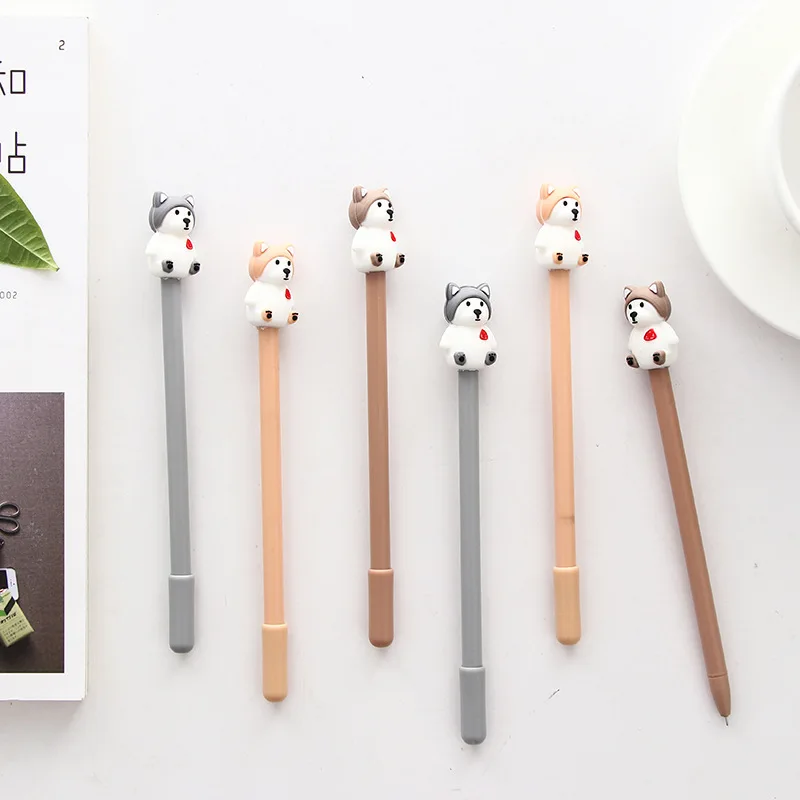Корея канцелярские Kawaii щенок Хаски гелевая ручка прекрасный мультфильм сидя