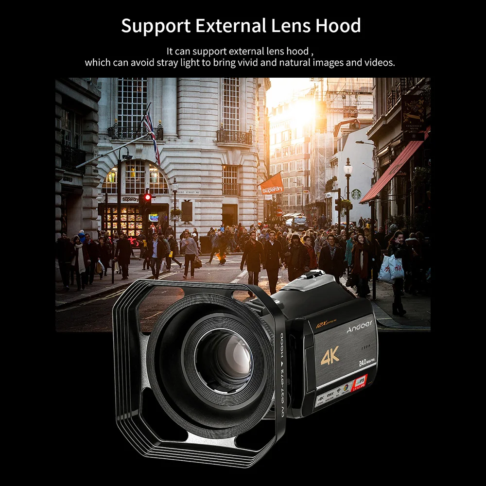 Andoer AC5 3 1 &quotIPS сенсорный экран 4K UHD 24MP Цифровая видеокамера регистратор DV + 0.39X