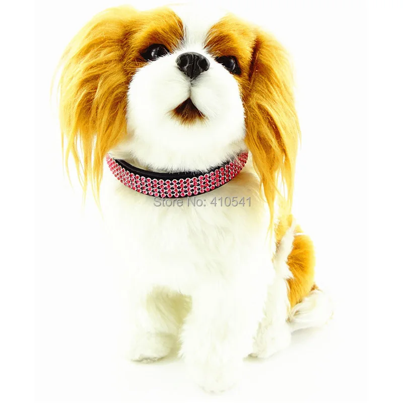 

Free Shipping Pet Products PU leather Personalized Puppy Collars DIY Rhinestone Free Name&Charms Dog Pet Collar Pet Leads