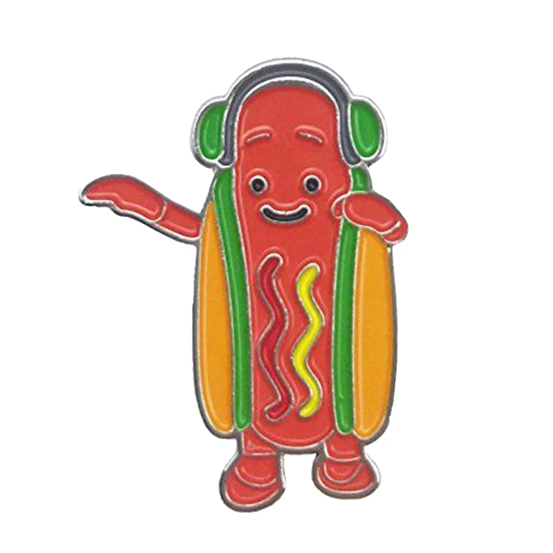 

Dancing Hot Dog Snapchat Meme badge Enamel Pin