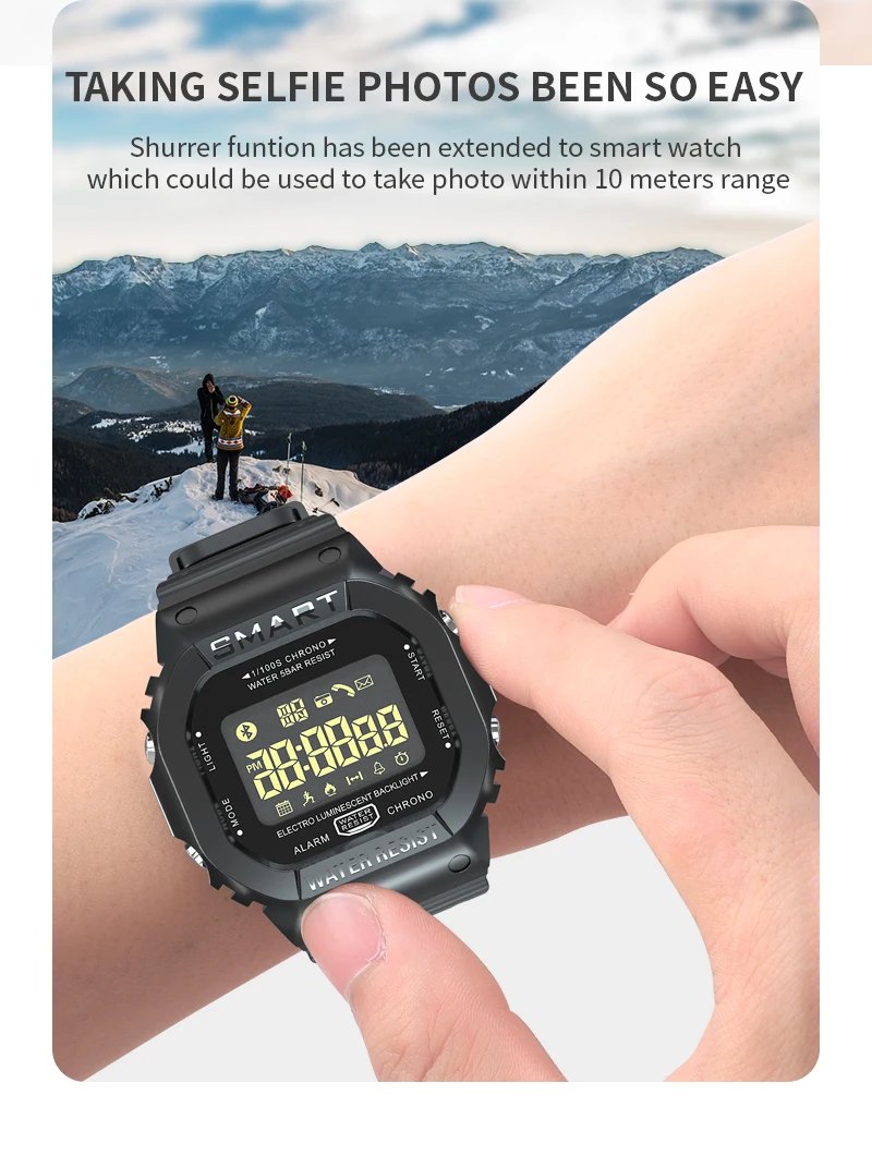 Robotsky EX16T умные часы для мужчин 5ATM водонепроницаемые 18 месяцев ожидания Bluetooth Smartwatch дистанционное управление спортивные шагомер часы