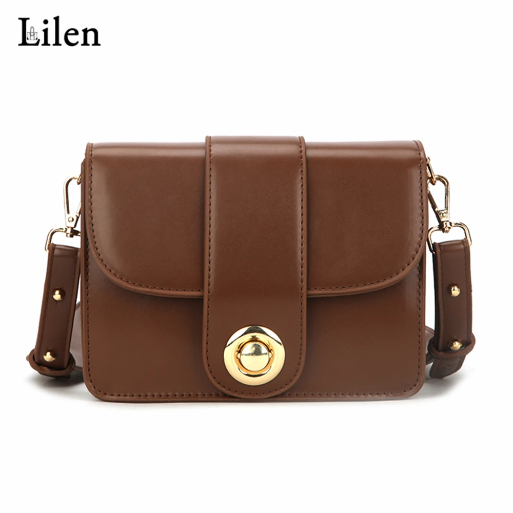 

Женская сумка-мессенджер LILEN, маленькая квадратная сумка из искусственной кожи в стиле ретро, 2019