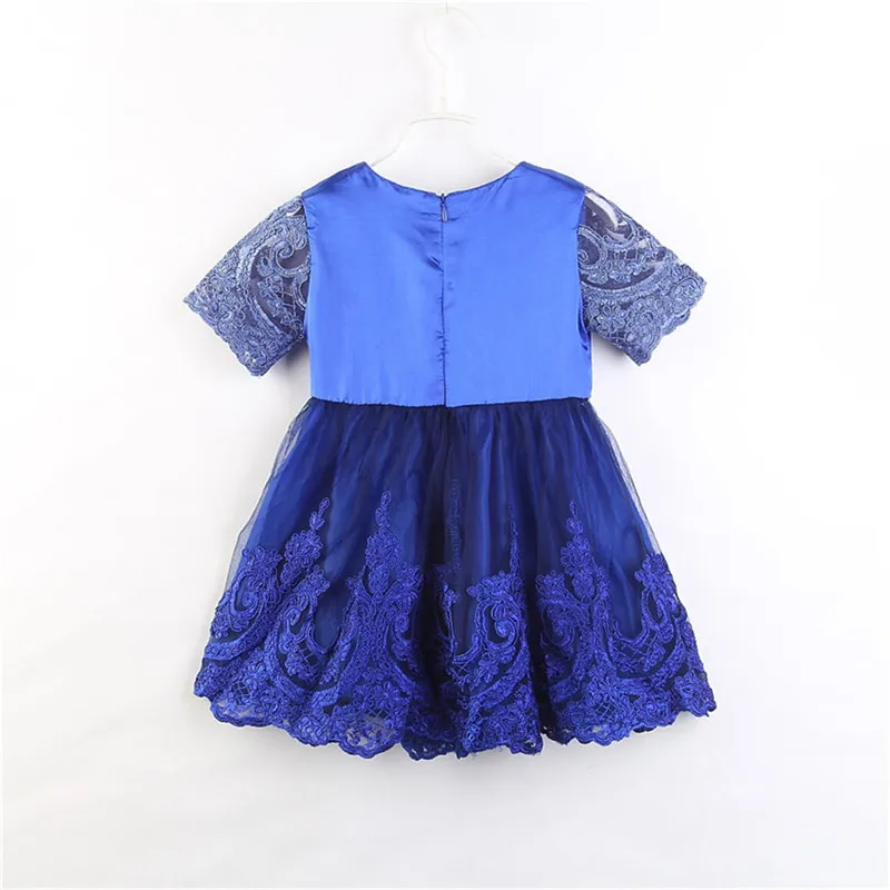 Children Baby Girls Dress Summer Short Sleeve Round Neck Lace Kids Princess Wedding Party Formal Gown Tulle Dresses 1-6Y | Детская