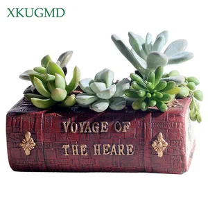 1 шт. винтажный полимерный чемодан, литература, книга, цветочный горшок, суккулент, горшки для растений, ящик для хранения, домашний садовые украшения бонсай