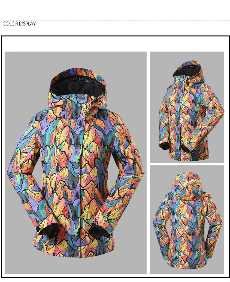 

GSOU SNOW Brand Women's Ski Suit Winter Outdoor windproof Waterproof Ski Jacket Warm Wear-resisting Cotton Clothes