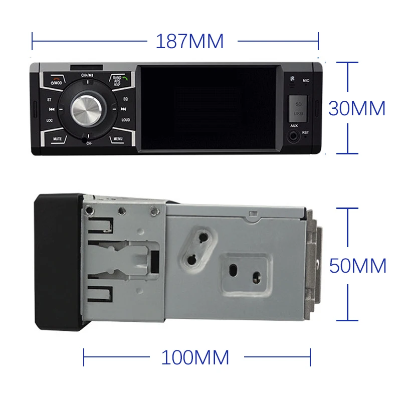 Автомагнитола 1 din с экраном 4 дюйма блютуз AUX USB SD 4x45 Вт Автомобильный MP3 MP5 плеер