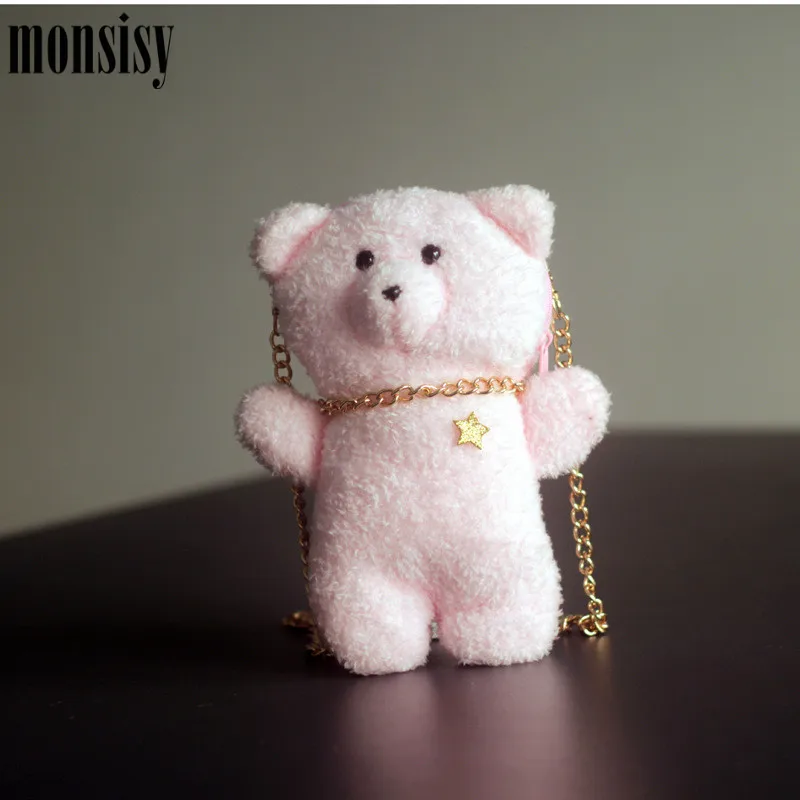 Monsisy/2018 женская сумка для телефона шерстяная на плечо девочек Kawaii 3D животное