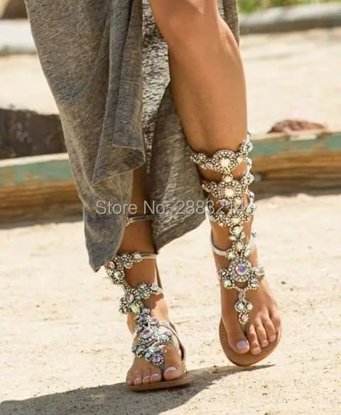 Женские сапоги Стразы до колена ручной работы по заводской цене летние сандалии