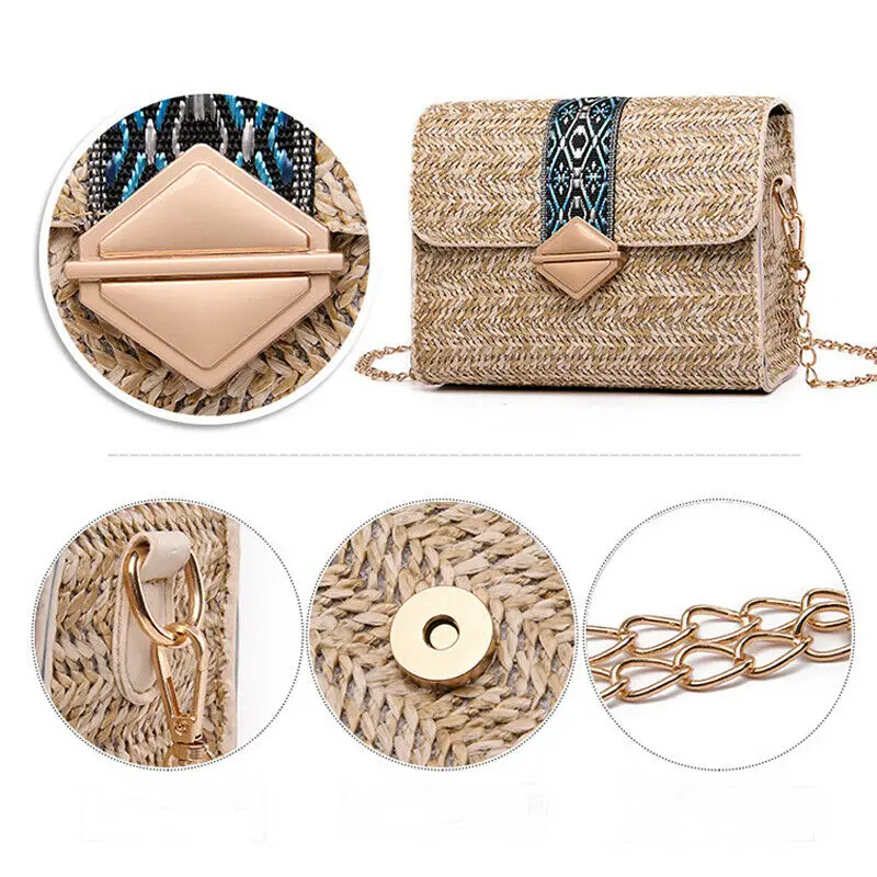 Плетеная сумка ручной работы из ротанга для женщин прекрасный соломенный