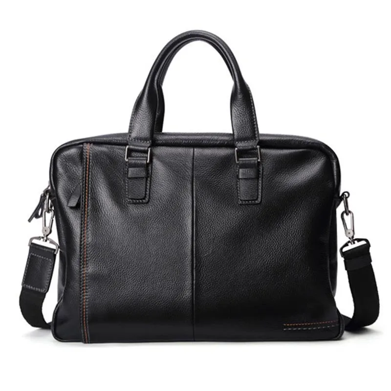 

100% Cow Genuine Leather Men Briefcase Bag Business Handbag Male Laptop Shoulder Bags Tote Computer Natural Skin Men Briefcase
