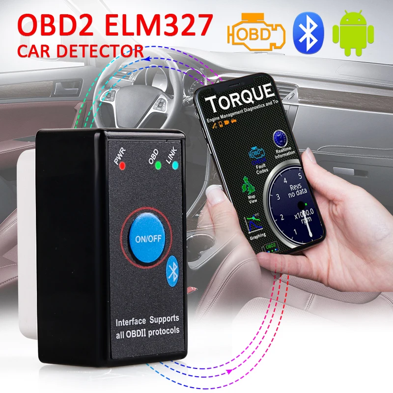 Bluetooth OBD2 Elm327 автомобильный диагностический инструмент сканер Mini V1.5 Elm 327 OBD 2 OBDII