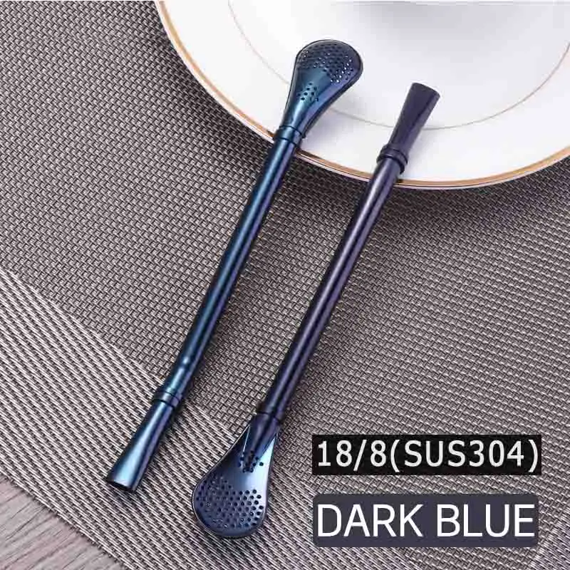 Dark Blue-10pcs Buyer Star Cocktail Bombilla металлические соломинки из нержавеющей стали 18/10 Yerba mate набор для фильтрации осадков напитков соломы для тыквы - Цвет: Dark Blue-10pcs
