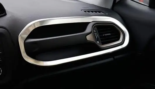 

For Jeep Renegade 2015 2016 2017 Stainless steel Car front air outlet Decoration Cover Trim Car Styling Accessories 1pcs