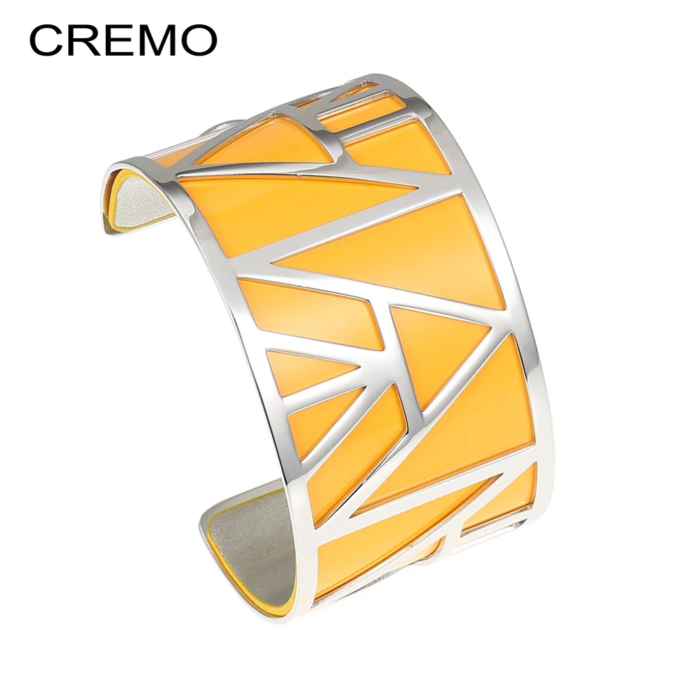 Браслеты Cremo из нержавеющей стали с геометрическими пирамидами серебряные