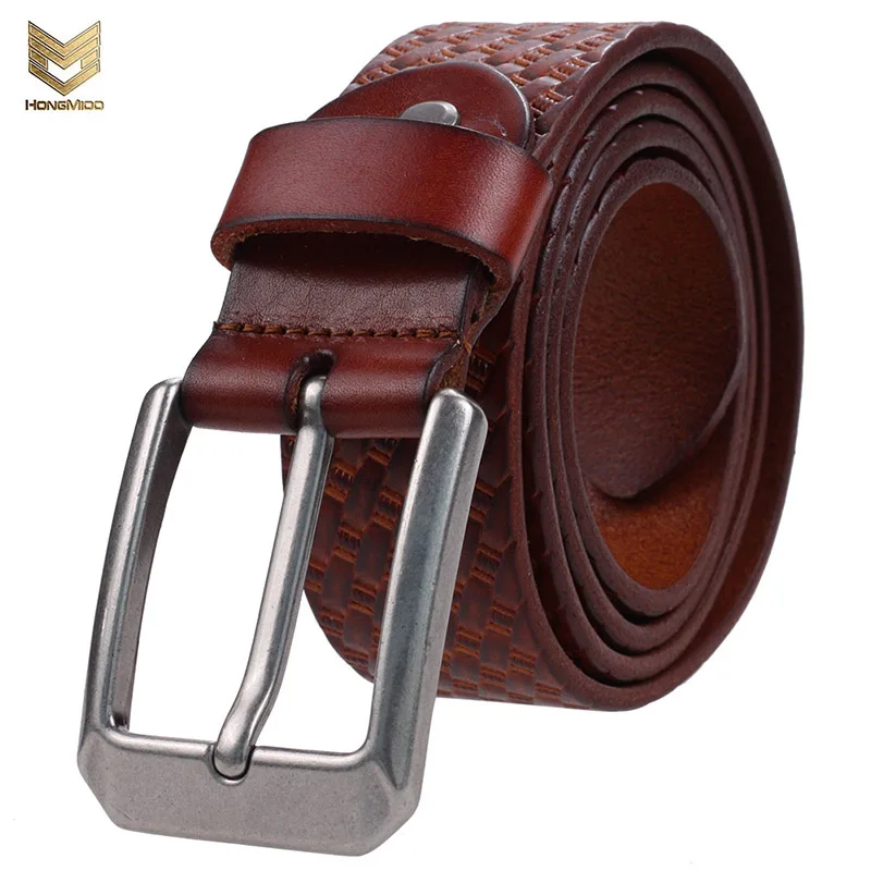 Hongmioo 2017 Luxury Belt Men Genuine Leather Fancy Strap Male Belt For Men Buckle  Vintage Jeans Cintos Ceinture Homme