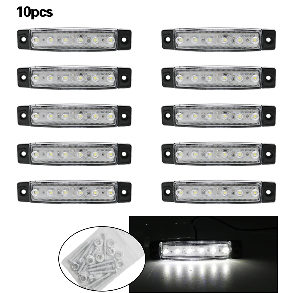 10pcs 6 LED Car Bus Truck Light DC 12V Power Supply Stop Rear Tail Brake Reverse Trailer Side Marker Lndicators | Автомобили и