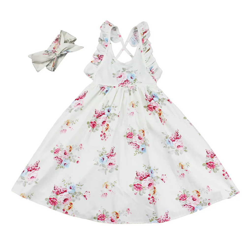novatx girl dress summer Beach Style Floral Print Party dresses 2017 new Dresses For Girls Vintage Toddler Girl clothes | Детская одежда