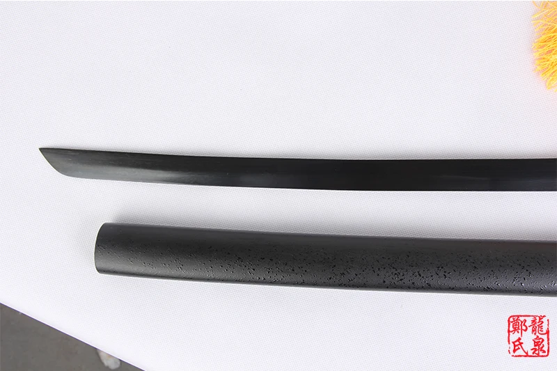 Japanese katana swords samurai 51 inch For Bleach Anime cosplay Zangetsu Kurosaki Ichigo sword real steel blade plating black