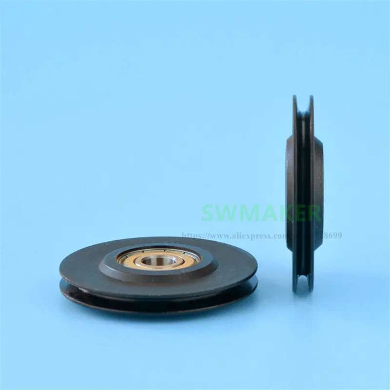 Тонкое направляющее колесо 8*48*5 -9 мм 2 нейлоновое с V-образным пазом подшипниковый
