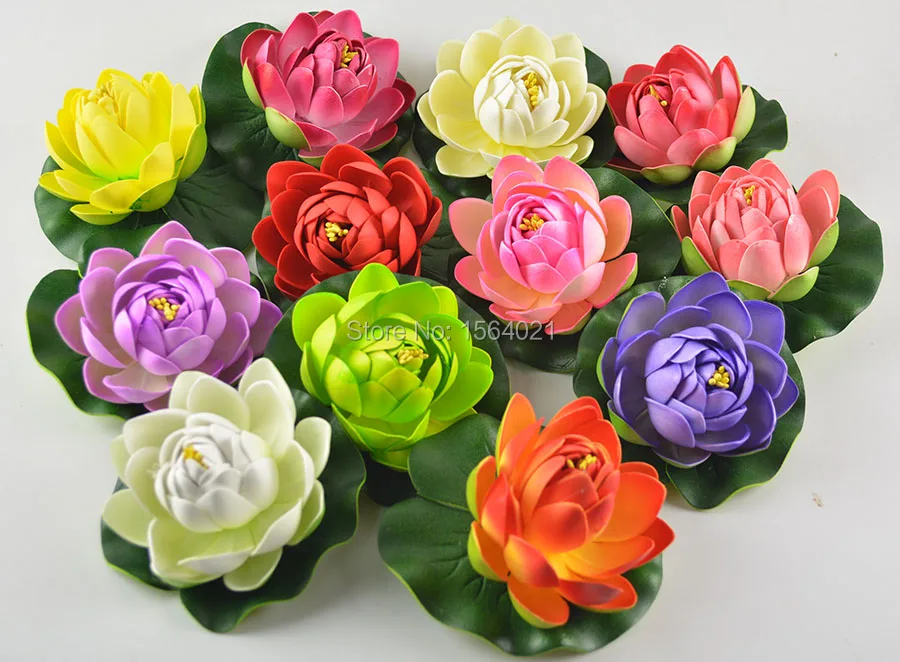 10 см пенопластовые плавающие лотосы смешанных цветов водные цветы 2