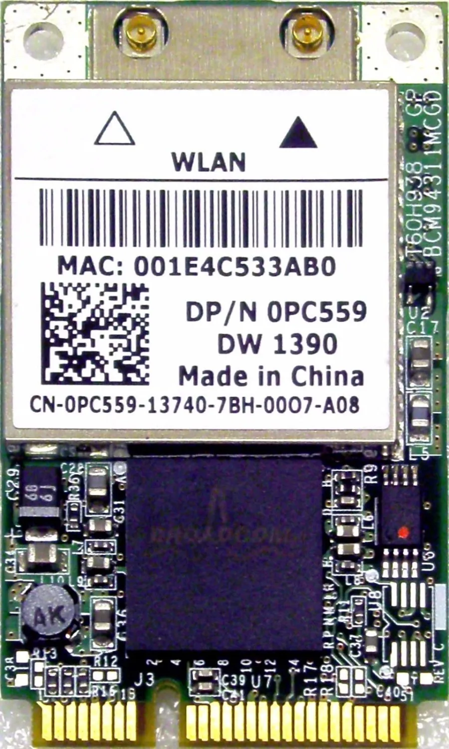 Беспроводной адаптер для сетей Broadcom DW1390 pci e Wi Fi беспроводной сети Dell Latitude D620 D630