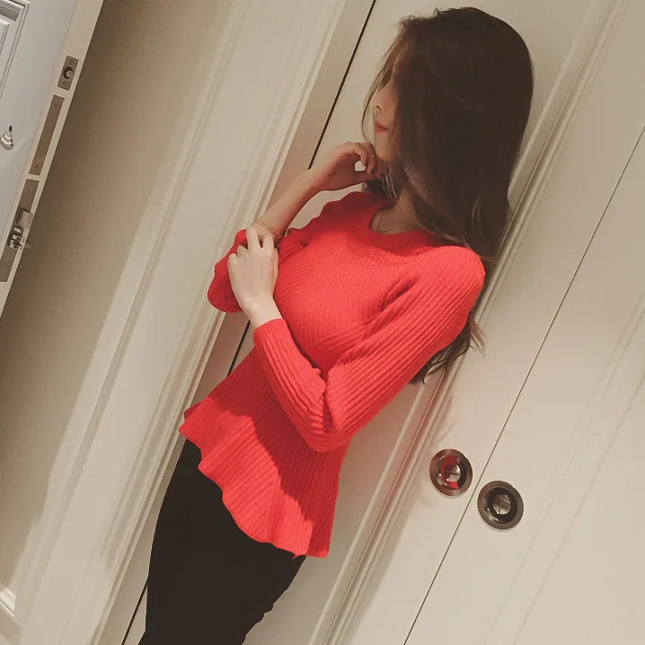 Winter Women Knitted sweater Pullovers autumn female long Sleeve Sweater Jumper top 2019 Solid | Женская одежда