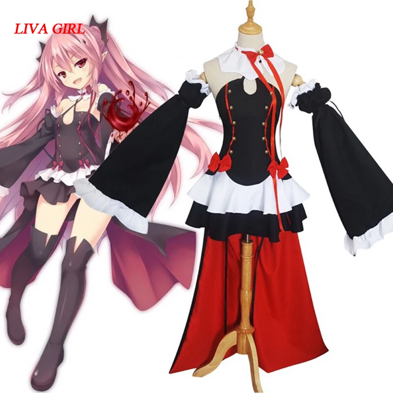 Костюм женский для праздника Хэллоуин платье Krul Tepes костюм косплея Серафима из