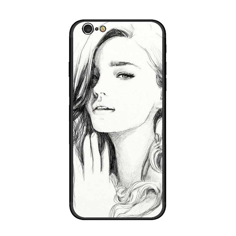 Эскиз Картины Чехол для iphone 5 5s se 6 6plus 6s plus 7 8 X Жесткий Роскошные PC + TPU чехол