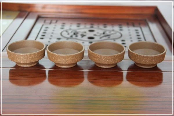 

Real Yi Xing tea cups set for puer oolong tea ceremony middle size, 4 pieces 60 ml