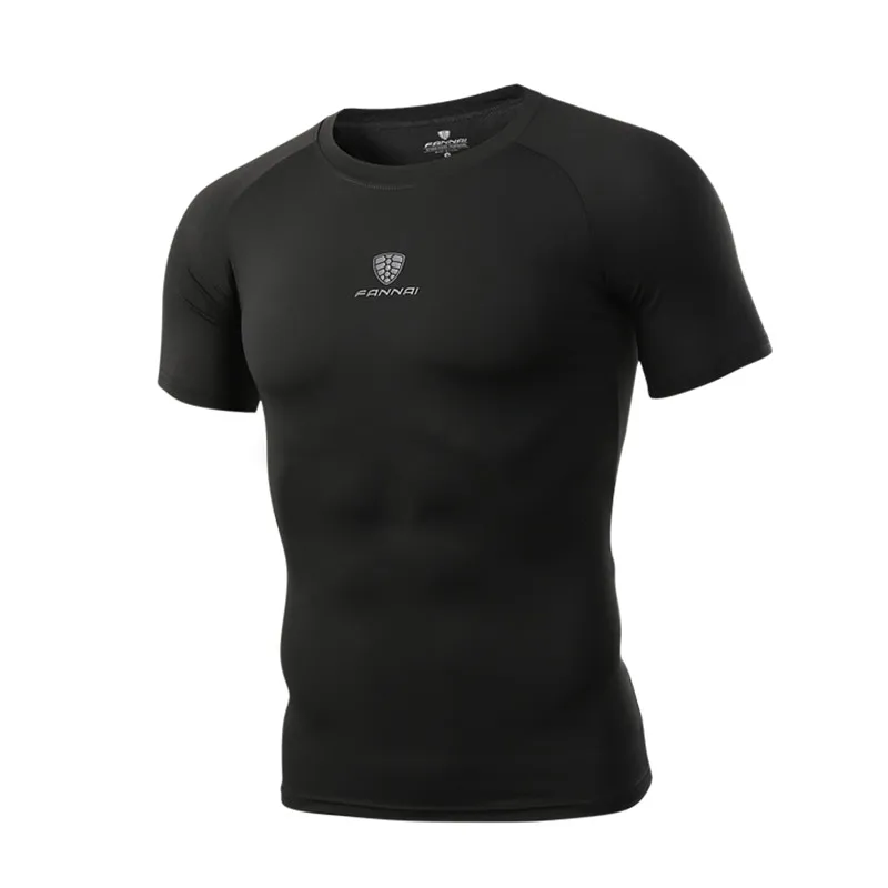 Pro Мужская футболка для фитнеса и бега дышащие футболки с коротким рукавом