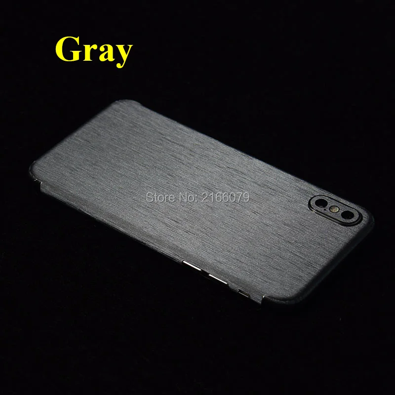 For Apple iPhone X / Xs Max Back Cover Brushed Metal Decal Skin Phone Protective Wire Drawing Sticker Guard (Not a Case) |