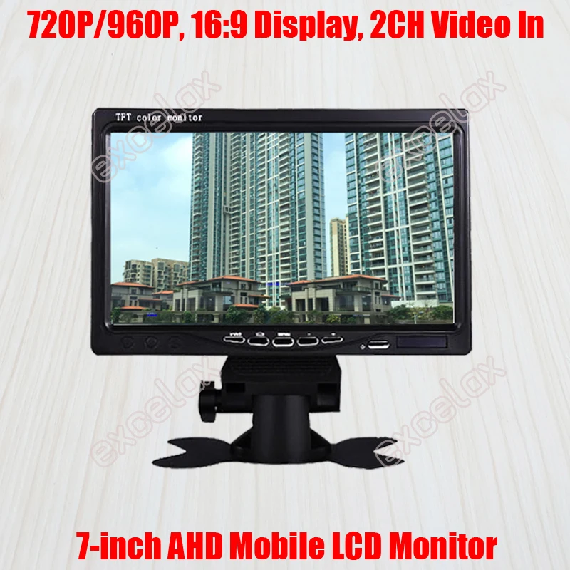 7 дюймовый 720P 1MP 960P 1.3MP HD AHD мобильный монитор &quotЖК дисплей 2CH A/V видео