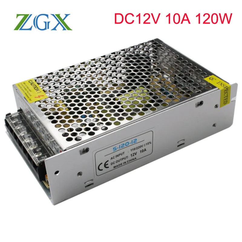 

DC 12V 10A 120W LED Power Supply Driver transformer Converter AC220V adapter Switch for RGB Led strip lamp light transformers