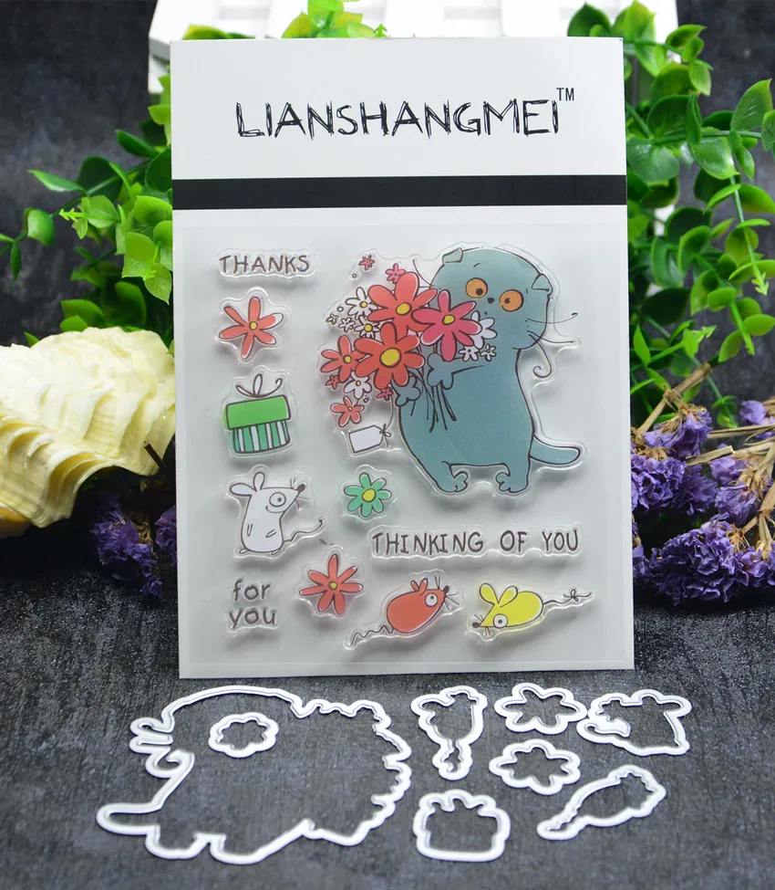 Букет кошка металлические штампы и трафареты для DIY скрапбукинга/фотоальбом