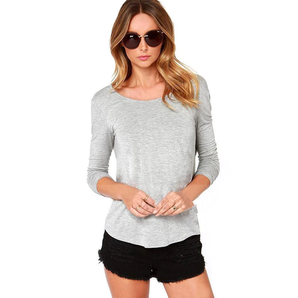 Для женщин летние пикантные топы с открытой спиной Крест Длинные рукава О