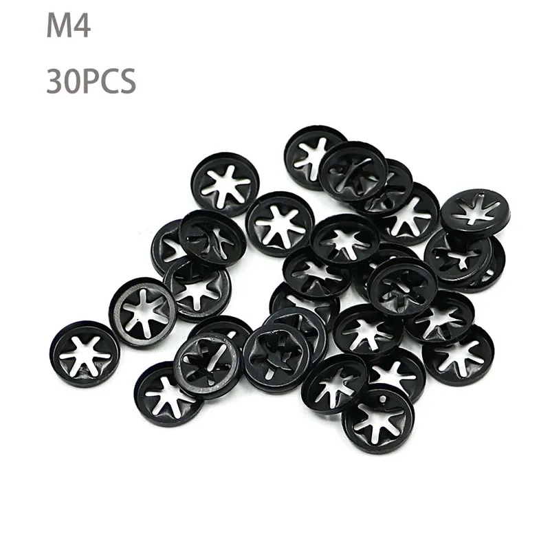 30 шт. M4 * 12*0 25 быстросохнущая гайка Starlock фиксатор Шайба Ассортимент закаливания