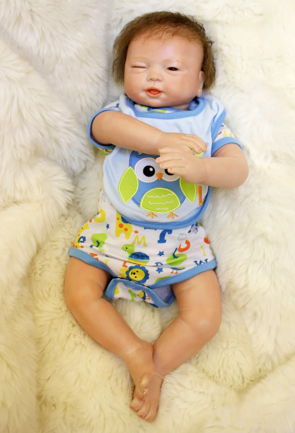 18 дюймов 45 см реалистичные детские куклы Reborn Младенцы Bebe один глаз открывающийся