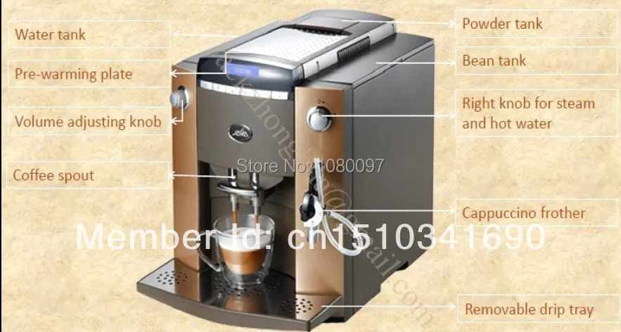 Автоматическая итальянская кофемашина Эспрессо латте Кофеварка + LCD 10 языков